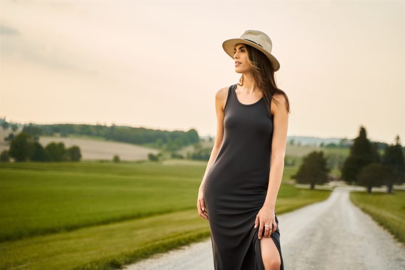 Fashion Model posing at Barn venue