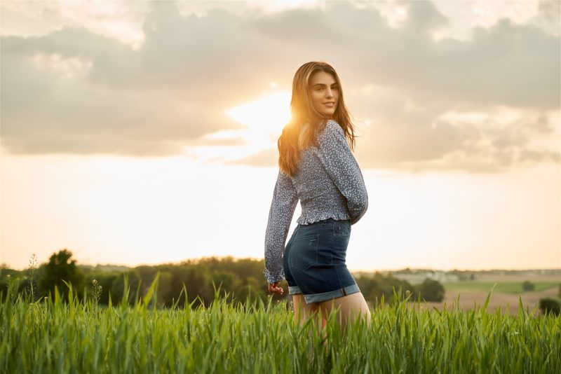 Fashion Model posing at Barn venue