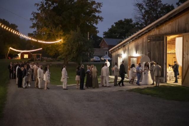 Exterior of the barn during receiving line