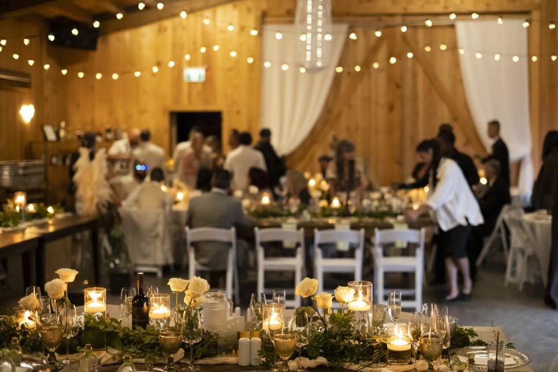 Wedding reception in the barn