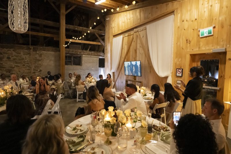 Wedding reception in the barn