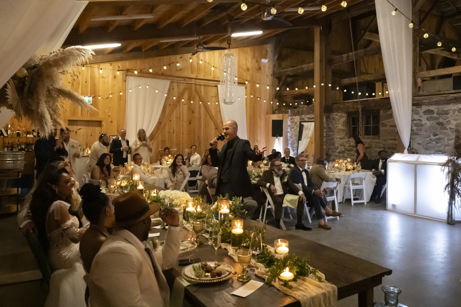 Wedding reception in the barn
