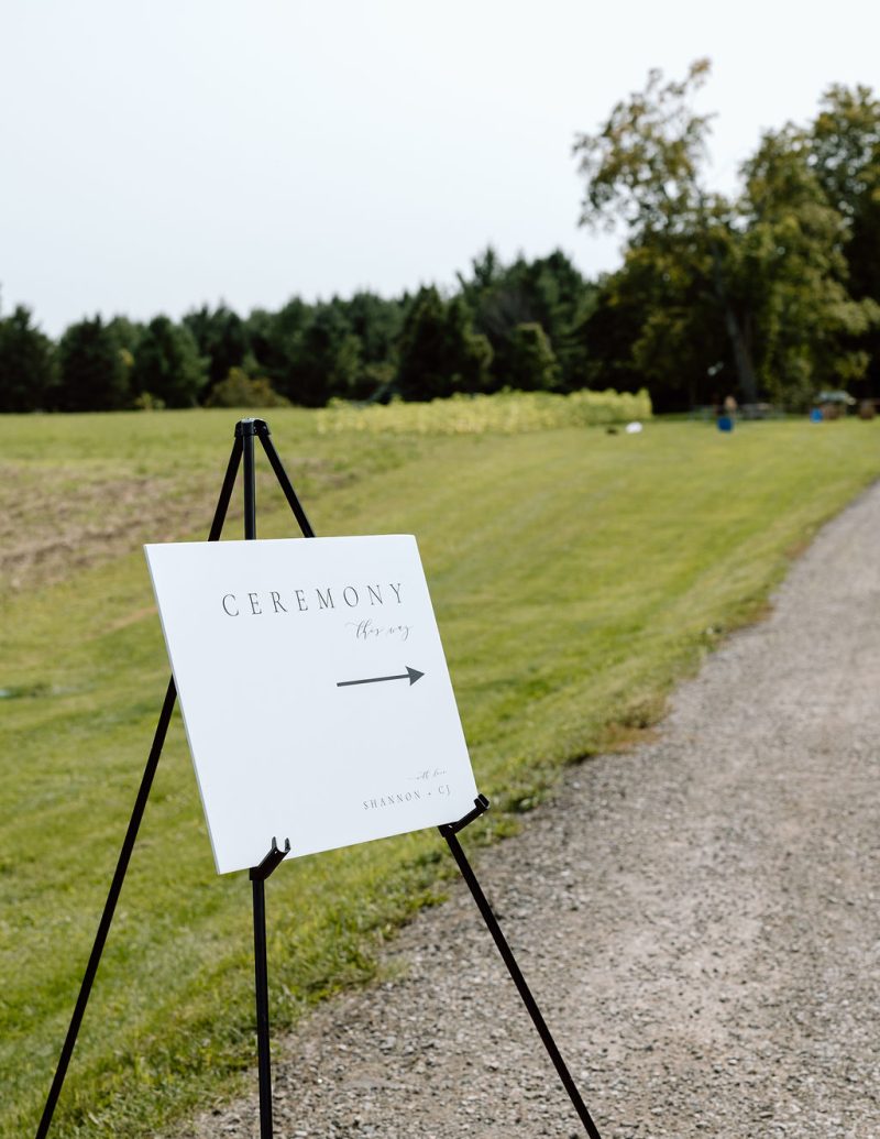 Outdoor ceremony signage