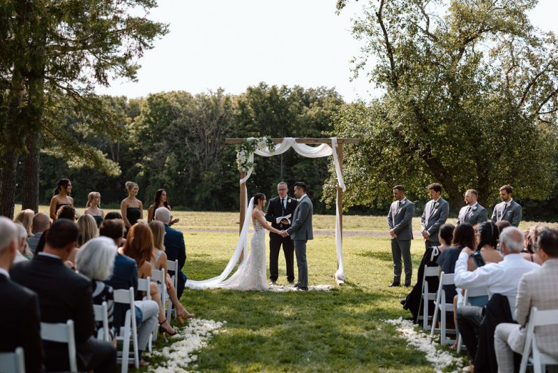 Wedding ceremony on the lawn