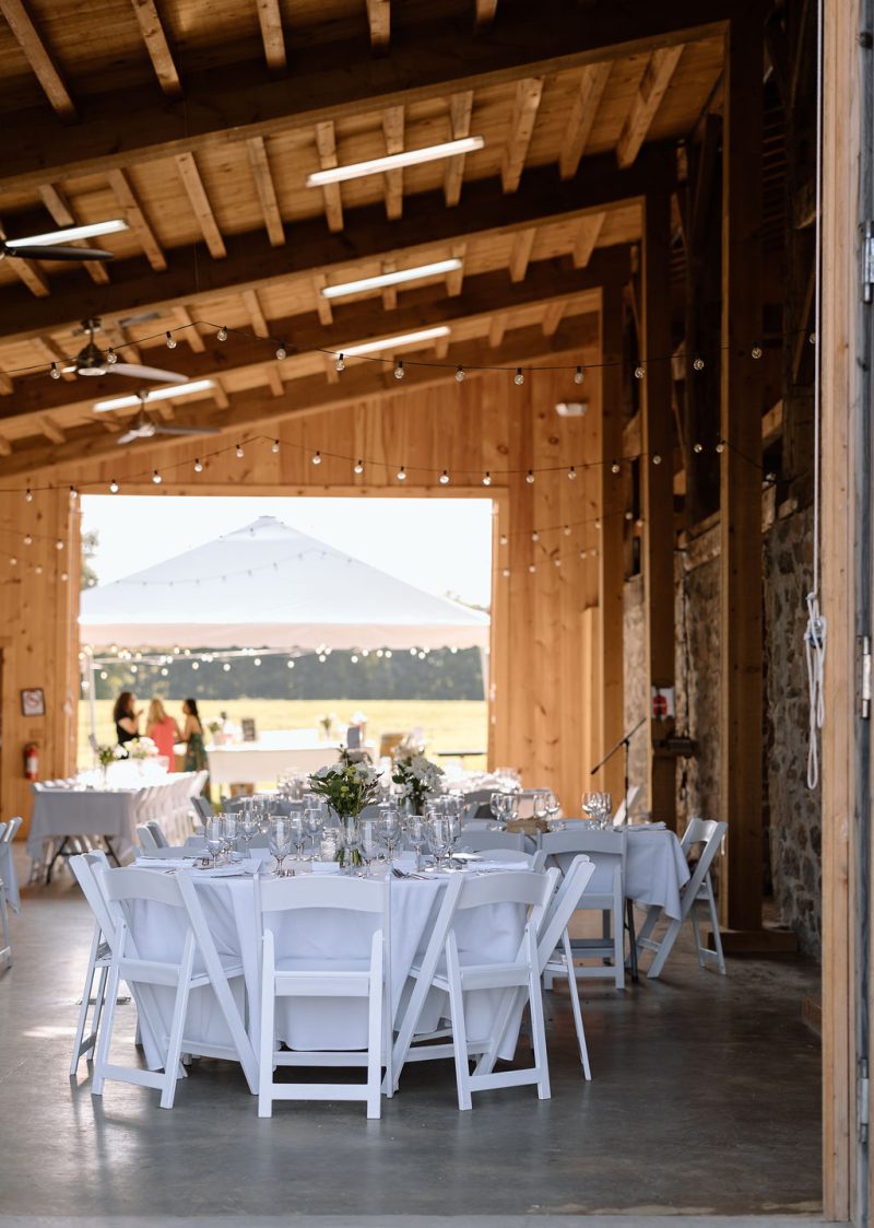 Reception setup in the barn