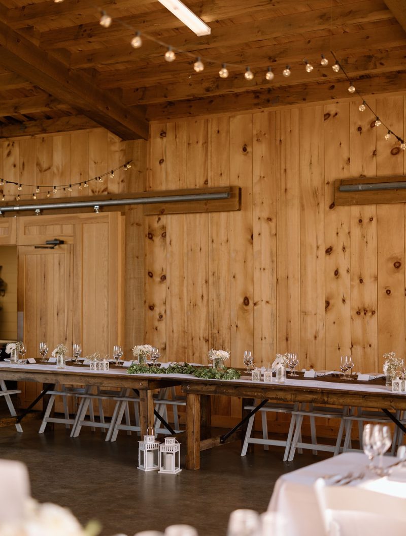 Reception setup in the barn