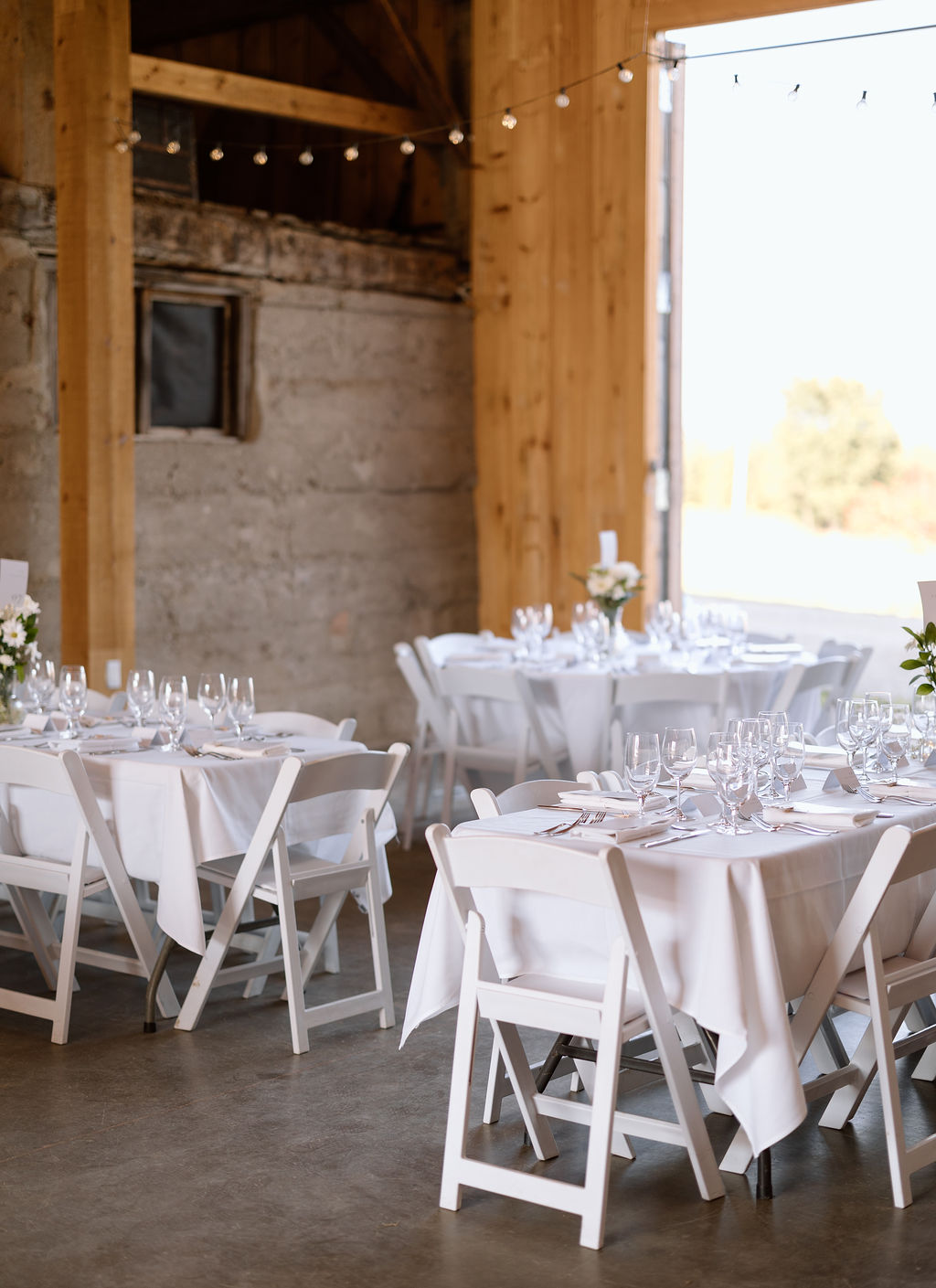 Reception setup in the barn