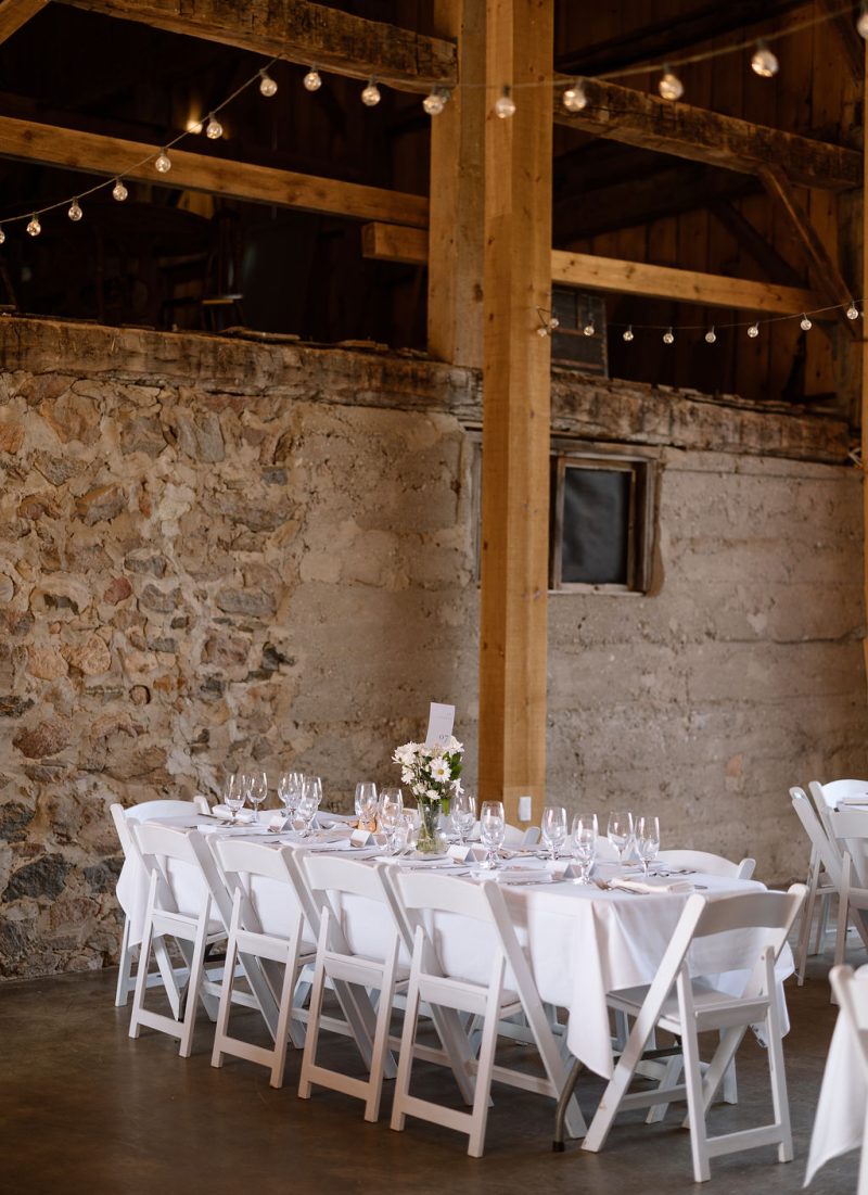 Reception setup in the barn